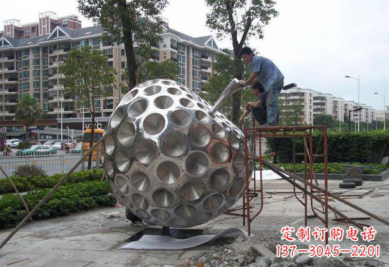 江西不锈钢苹果雕塑