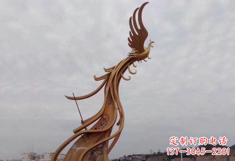 江西不锈钢凤凰雕塑精致美观