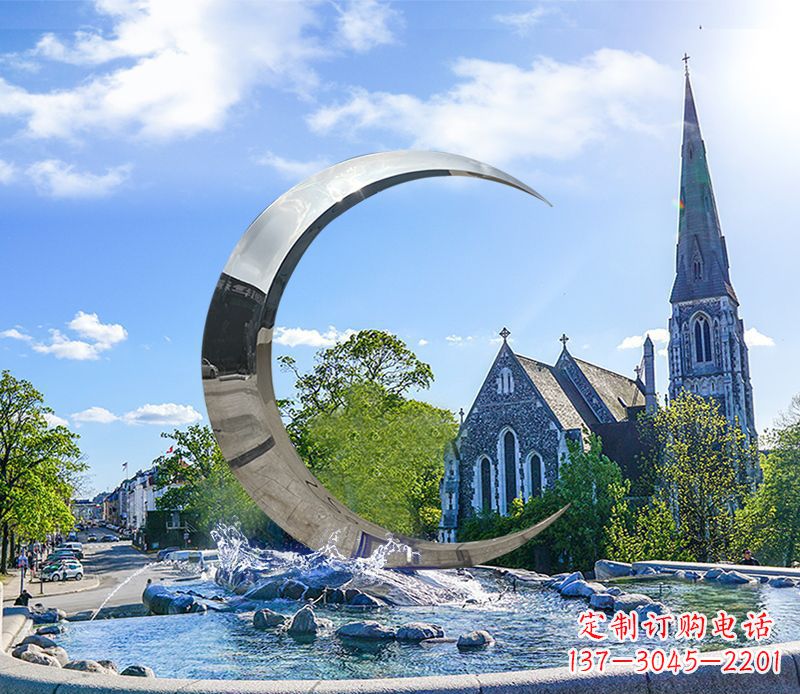 江西不锈钢景观月亮雕塑精美绝伦