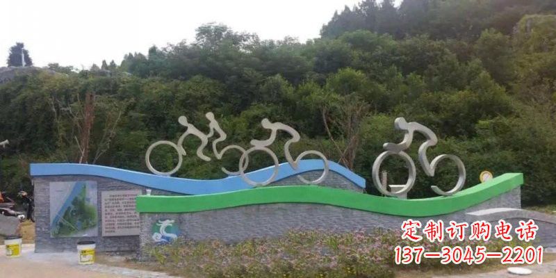 江西不锈钢自行车雕塑——给景区增添一抹绚烂