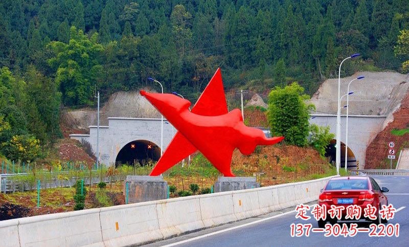 江西不锈钢五角星雕塑标志着和平与希望