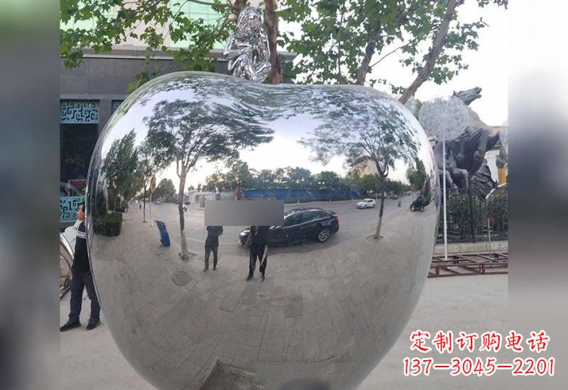 江西不锈钢苹果雕塑精美绝伦