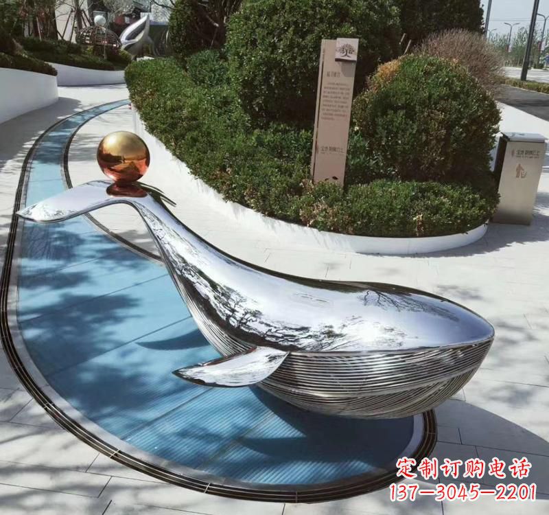 江西精美不锈钢海豚雕塑