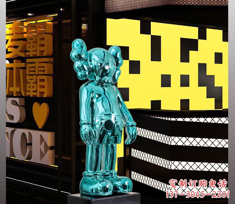 江西不锈钢蓝色机器人雕塑引领未来的艺术品