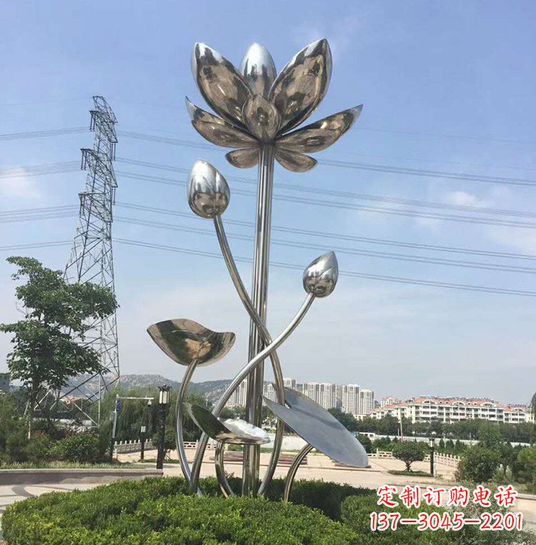 江西不锈钢莲花雕塑美丽的象征