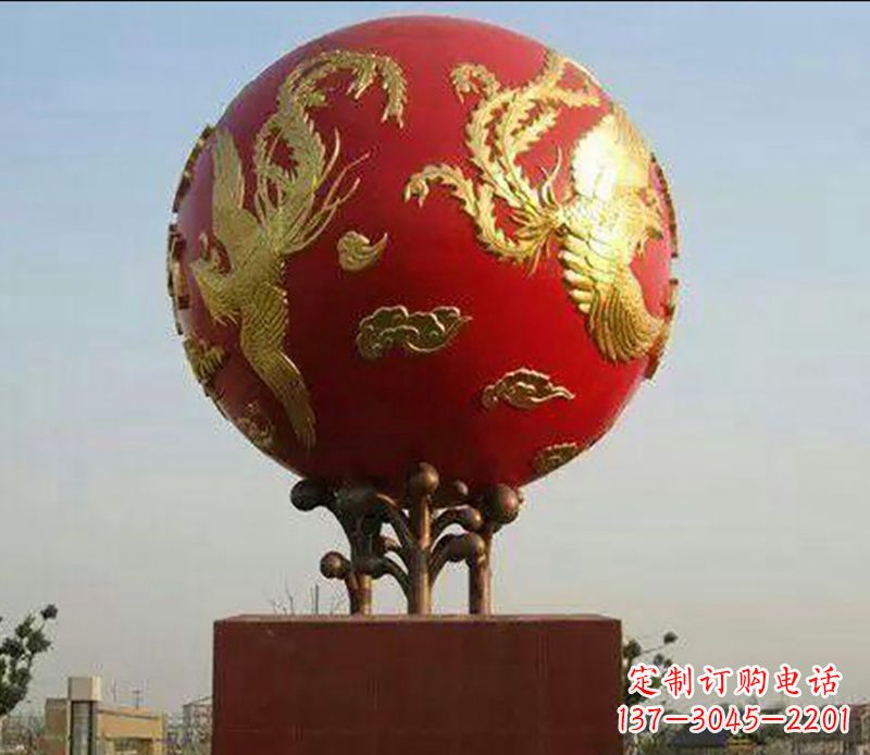 江西不锈钢龙凤呈祥雕塑传统艺术的精美体现