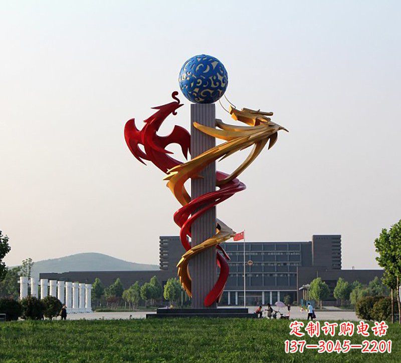 江西不锈钢龙凤雕塑神秘而又神奇