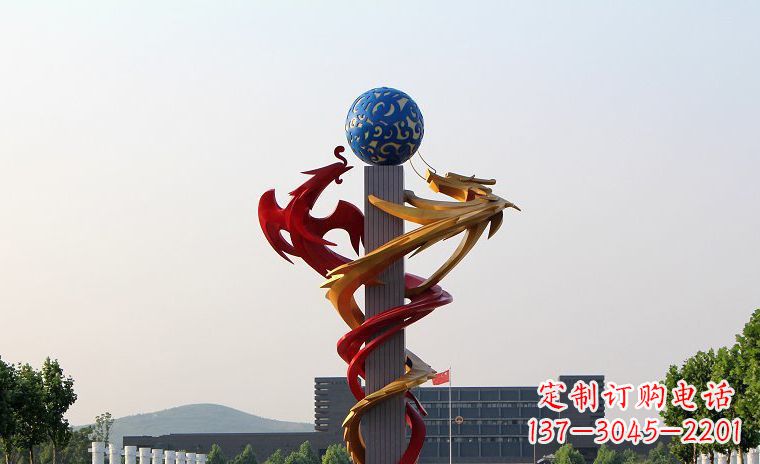 江西龙凤呈祥一对不锈钢雕塑的精彩展示