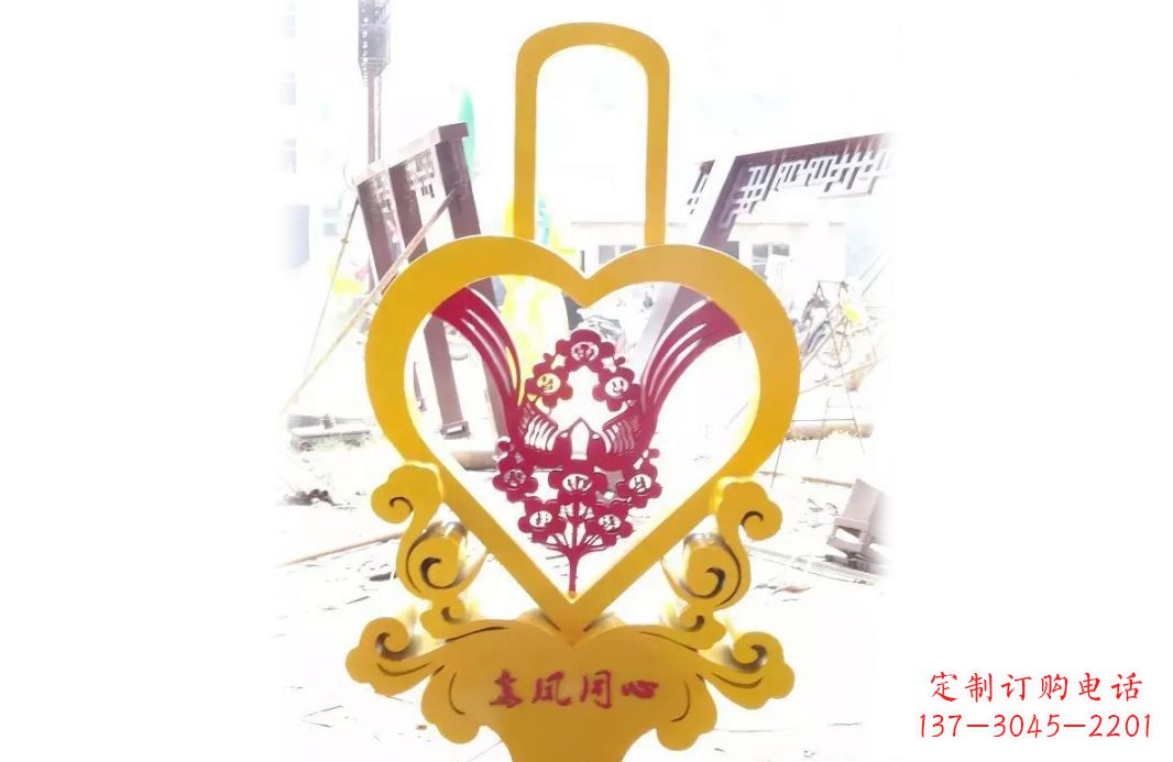 江西不锈钢龙凤同心景观雕塑彰显中国传统文化