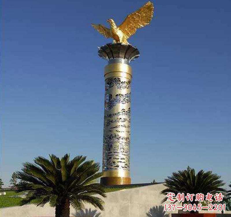 江西不锈钢龙柱雕塑把神秘的传统融入现代