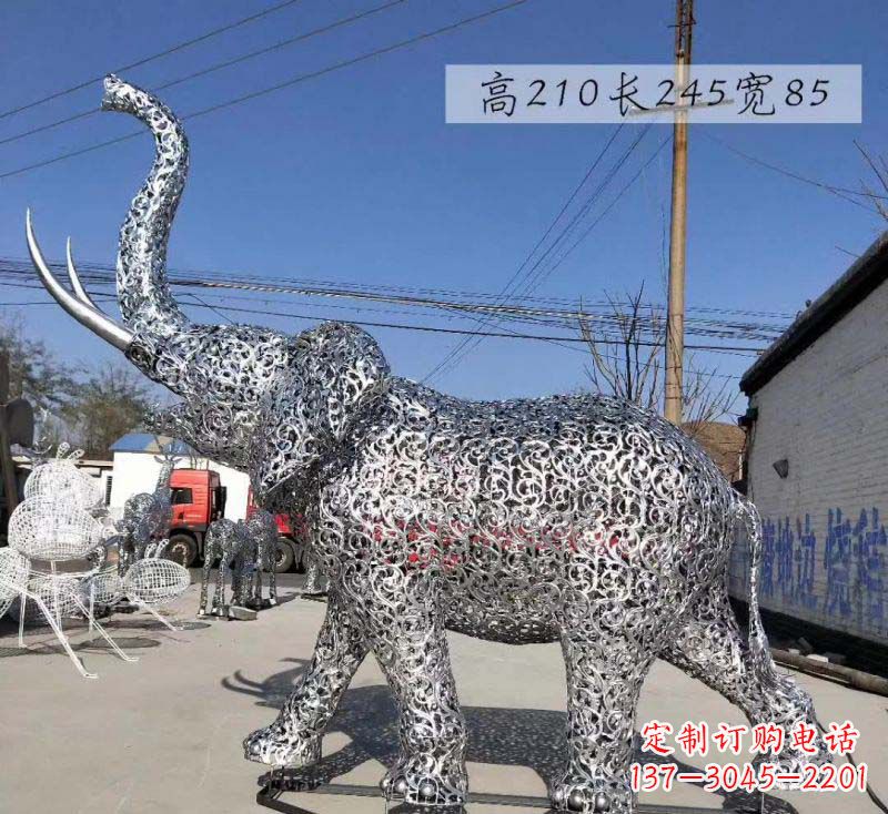 江西不锈钢镂空大象雕塑精美绝伦的艺术品
