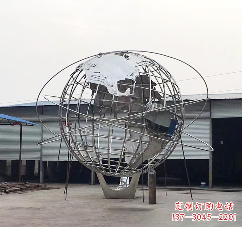 江西不锈钢制作的镂空地球雕塑