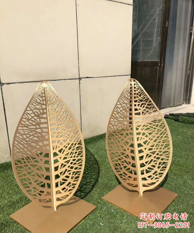 江西不锈钢树叶雕塑,精致典雅