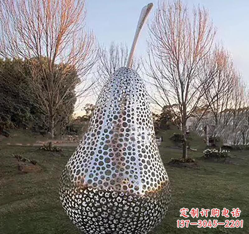 江西不锈钢镂空水果雕塑精美绝伦