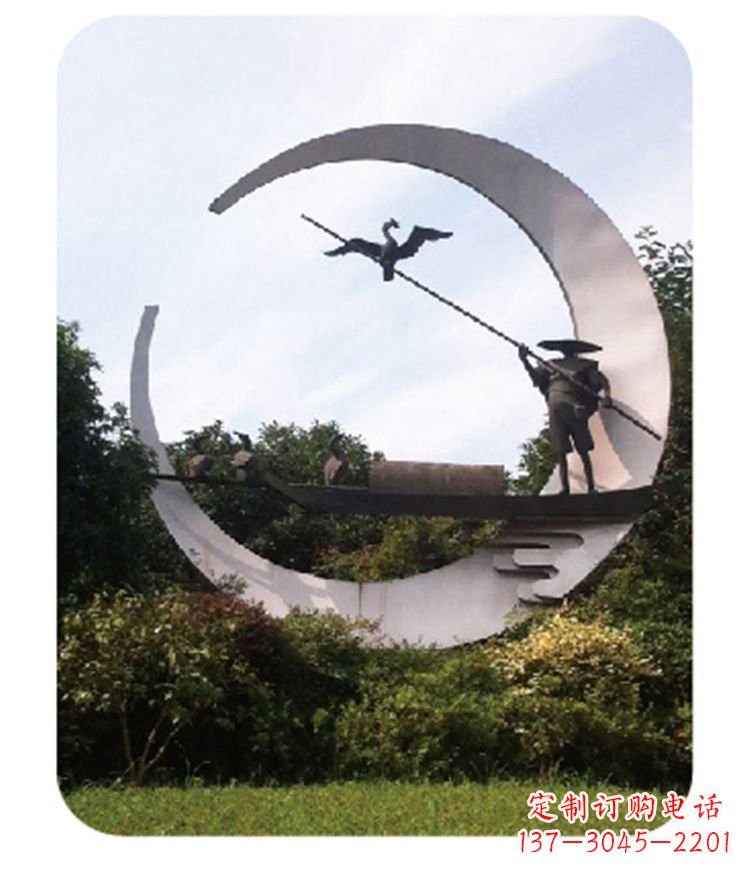 江西不锈钢鸬鹚雕塑