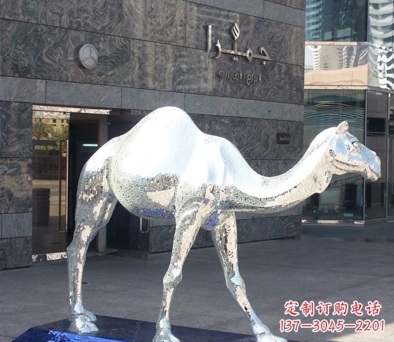 江西不锈钢骆驼雕塑精美外形折射古朴美感