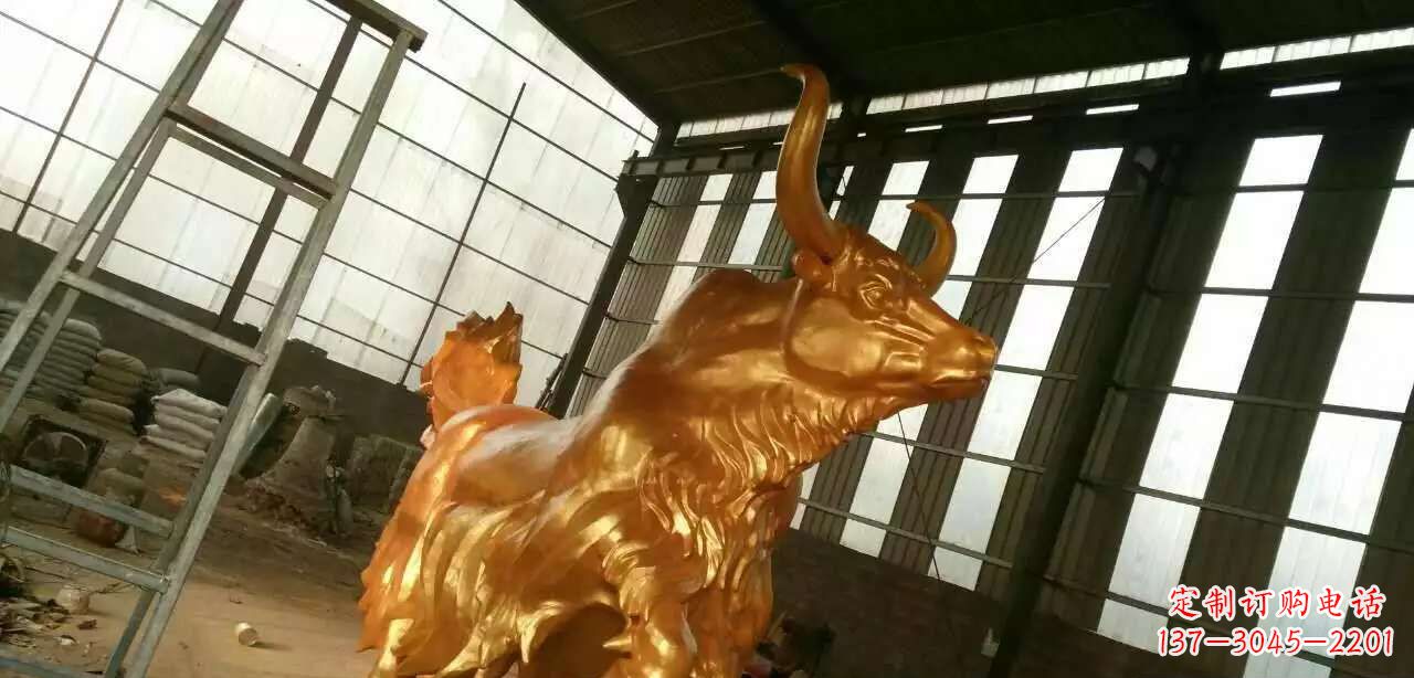 江西精美不锈钢牦牛钛金雕塑