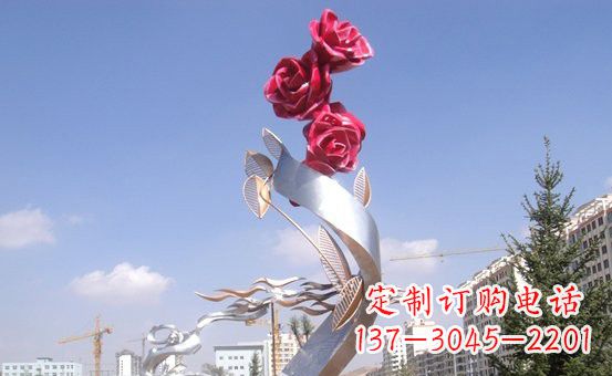 江西不锈钢玫瑰雕塑精致的艺术之美
