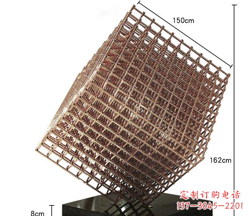 江西玫瑰金色几何雕塑