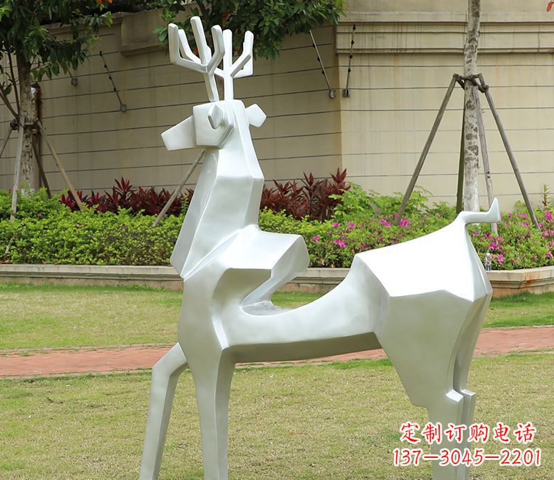 江西不锈钢美陈动物雕塑——鹿