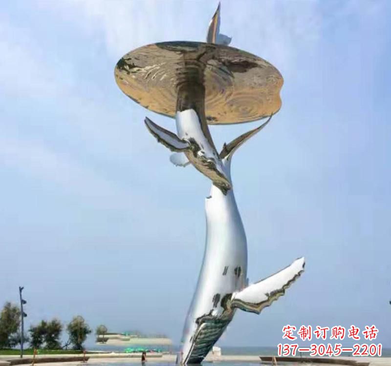 江西不锈钢海豚雕塑精美的艺术品