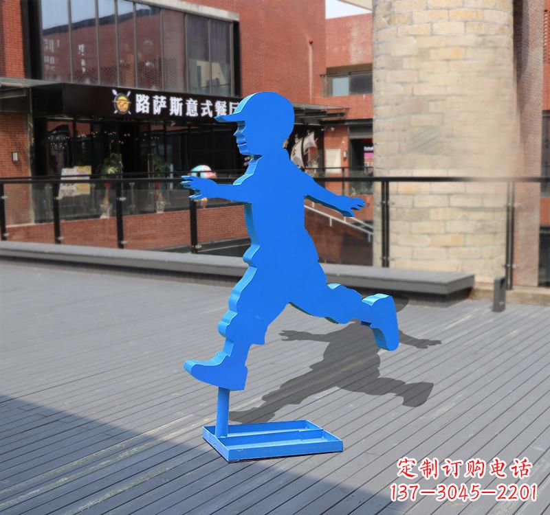 江西儿童雕塑不锈钢跑步儿童雕塑