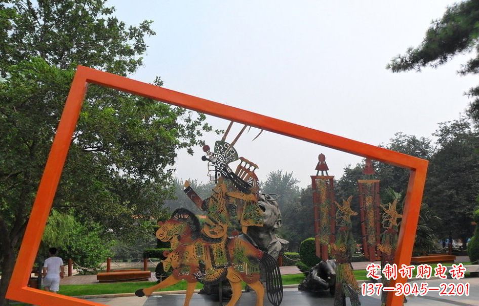 江西传承皮影戏——不锈钢皮影戏雕塑
