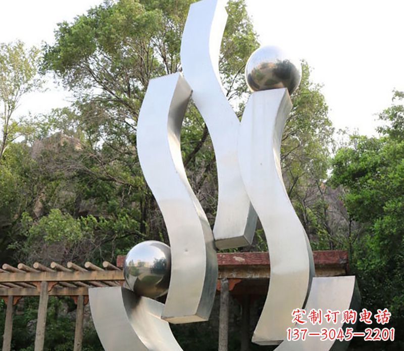江西景观雕塑现代不锈钢飘带