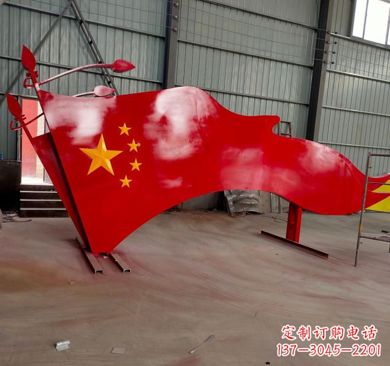 江西不锈钢拼接党旗雕塑