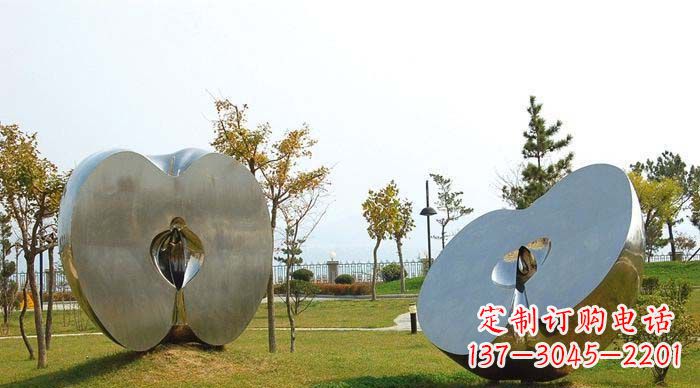 江西不锈钢苹果雕塑象征新生活的精神