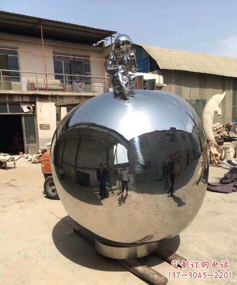 江西精美不锈钢苹果雕塑