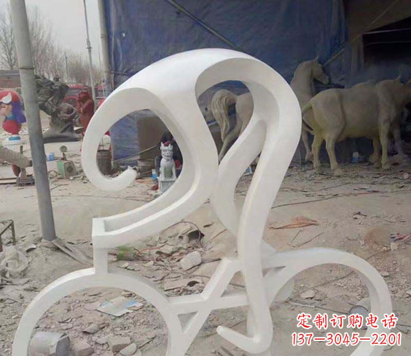 江西不锈钢自行车雕塑——景观的点缀
