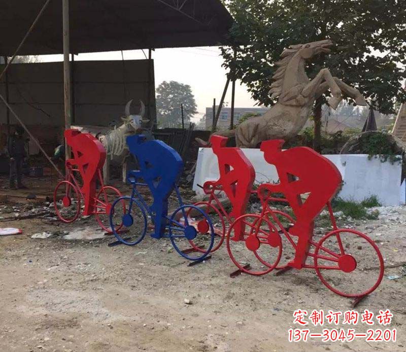 江西不锈钢骑自行车雕塑一种经典的艺术形式