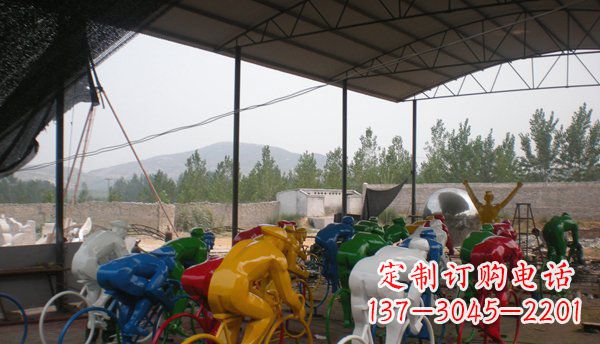 江西不锈钢骑自行车雕塑象征运动的艺术