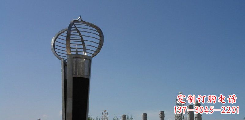 江西不锈钢火炬形雕塑熠熠生辉
