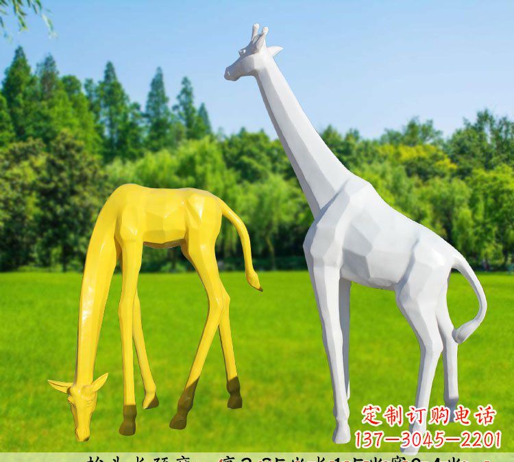 江西不锈钢长颈鹿雕塑完美结合美丽与耐久