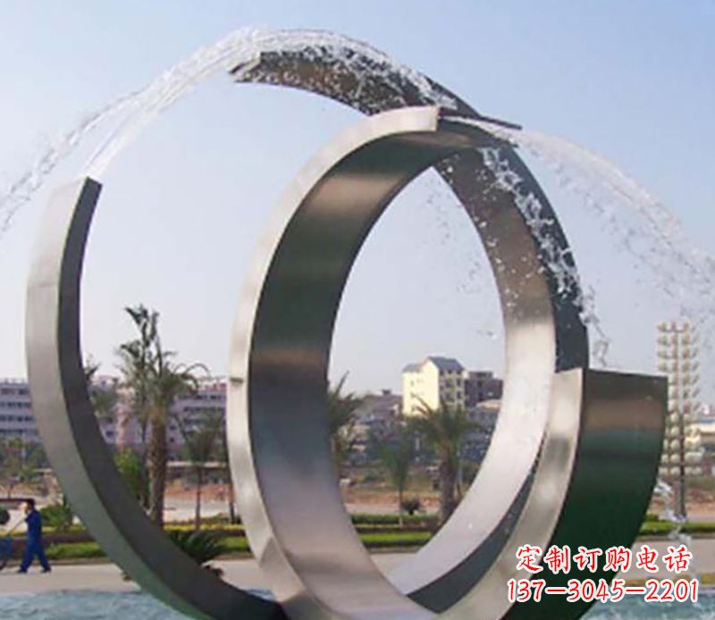 江西不锈钢情侣戒指雕塑象征爱情的永恒之物