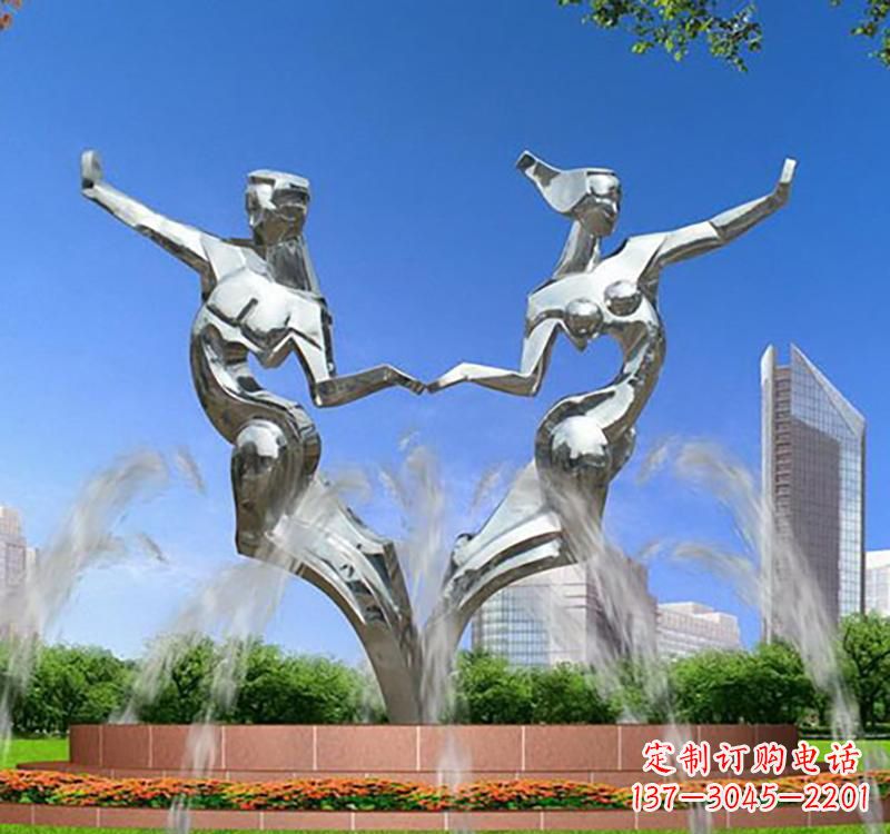 江西不锈钢情侣雕塑浪漫永恒的象征