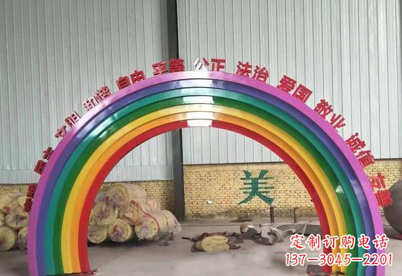 江西表达不锈钢社会主义核心价值观的彩虹拱门雕塑