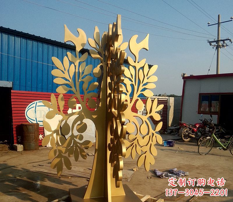 江西不锈钢树叶园林景观雕塑——美妙绝伦的艺术之作