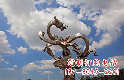 江西不锈钢双龙戏珠雕塑——千古传说的艺术瑰宝
