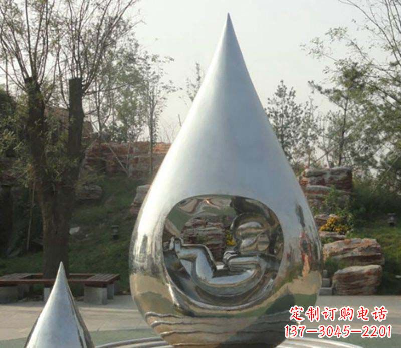 江西不锈钢水滴雕塑精致简约的艺术之美