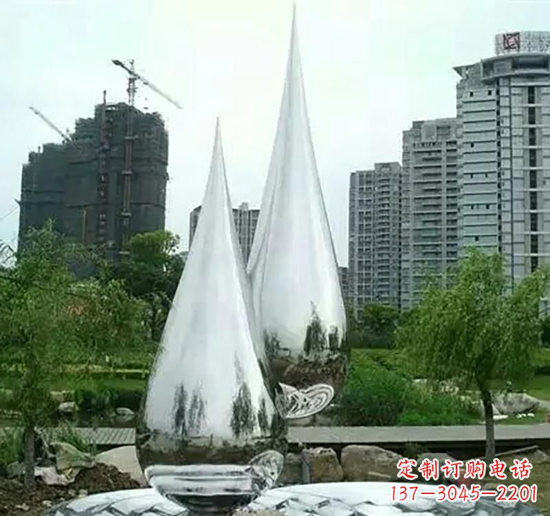 江西不锈钢水滴拱门雕塑