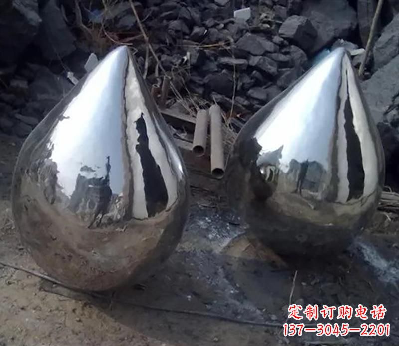 江西不锈钢水滴雕塑美丽绽放