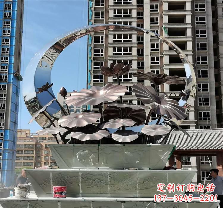 江西不锈钢荷花雕塑把宁静的自然融入城市