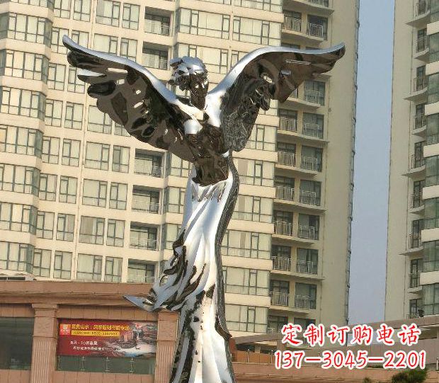 江西不锈钢天使雕塑传递温暖的祝福