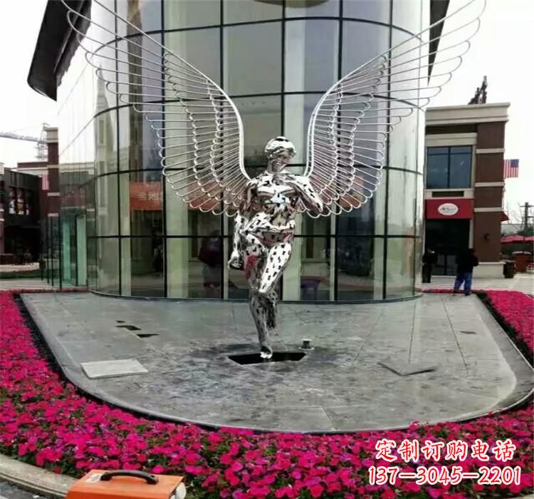 江西不锈钢天使雕塑传递着爱的美丽