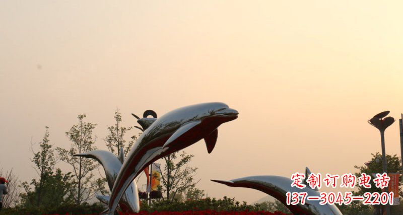 江西不锈钢海豚雕塑跳跃的美丽
