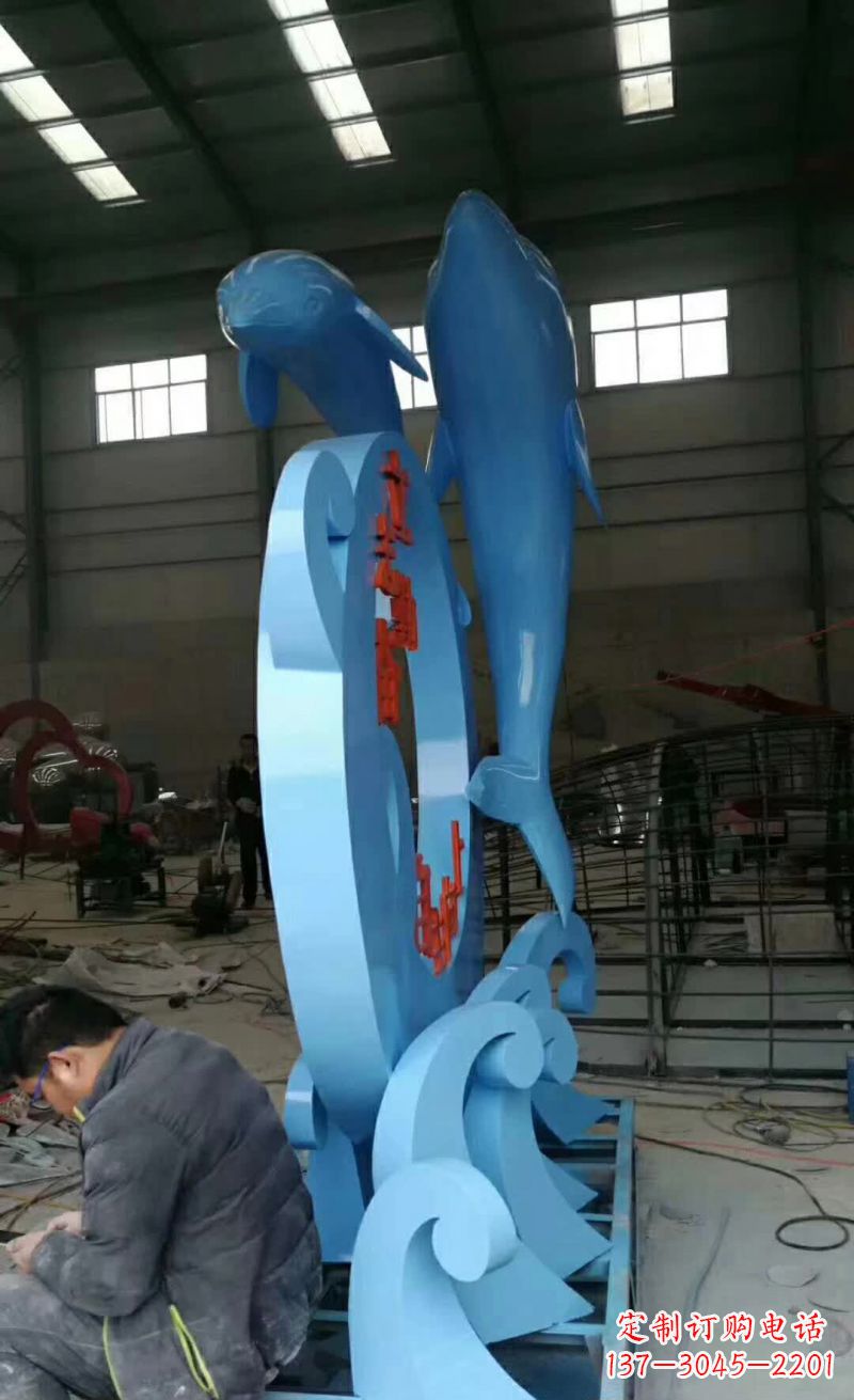 江西不锈钢海豚雕塑精致优雅的艺术品