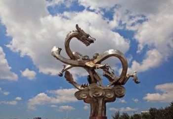 江西不锈钢双龙戏珠雕塑——千古传说的艺术瑰宝